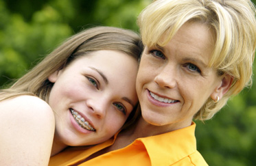 Adolescent Teenage Girl with Mom