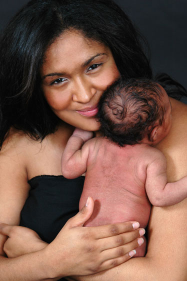 Mother and New Baby Share Skin-to-Skin Contact