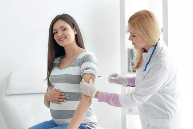 Woman Getting Flu Vaccine During Pregnancy